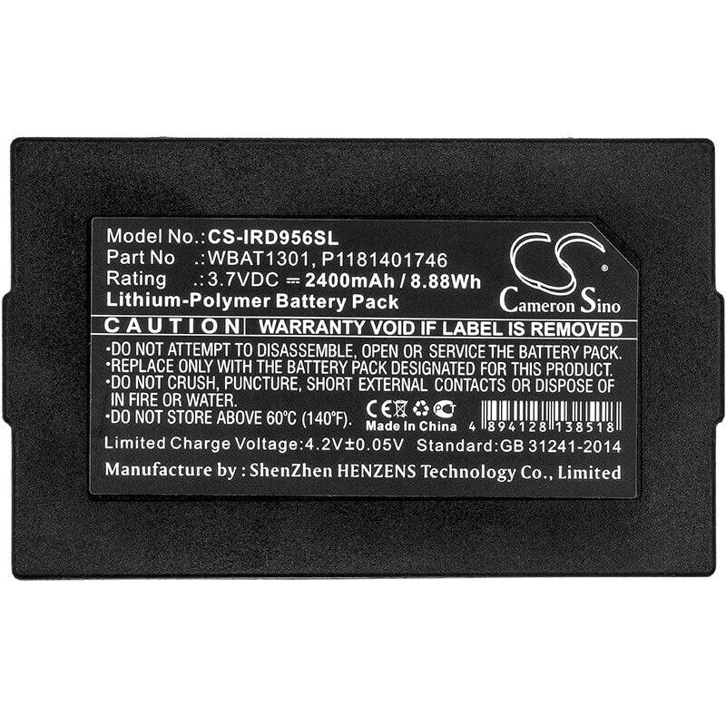 3,7V, Li-Polymer, 2400mAh, batterie de téléphone satellite compatible avec Iridium, P1181401746, 9560, Go, 8,88Wh téléphone satellite Cameron Sino Technology Limited