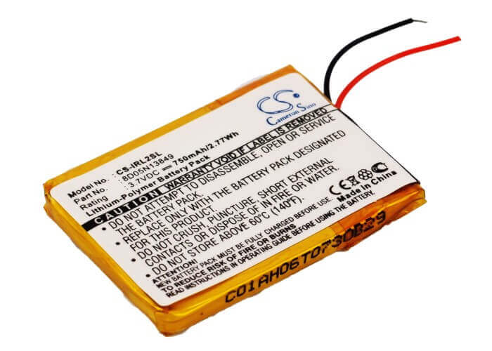 3.7V, Li-Polymer, 750mAh, Media Player battery fits Iriver, 8d05n13849, 1lp4blk, 1lp4pnk, 2.78Wh Media Player Cameron Sino Technology Limited