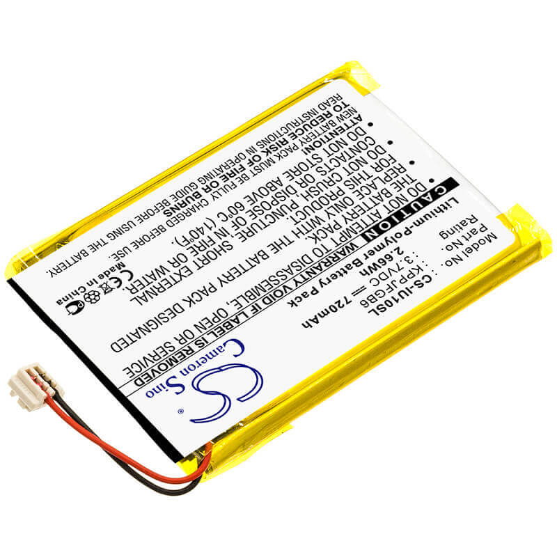 3.7V, Li-Polymer, 720mAh, Media Player battery fits Iriver, Kppjfgb6, Clix 2gb, Clix 4gb, 2.66Wh Media Player Cameron Sino Technology Limited