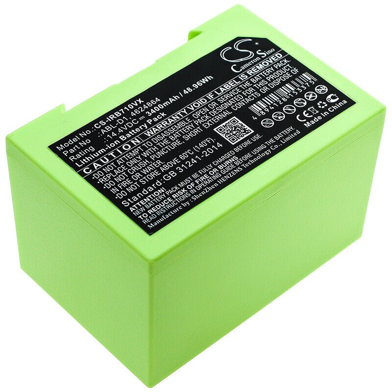 14.4V, Li-ion, 3400mAh, Vacuum battery fits Irobot, 5150, 7150, 7550, 48.96Wh Vacuum Cameron Sino Technology Limited