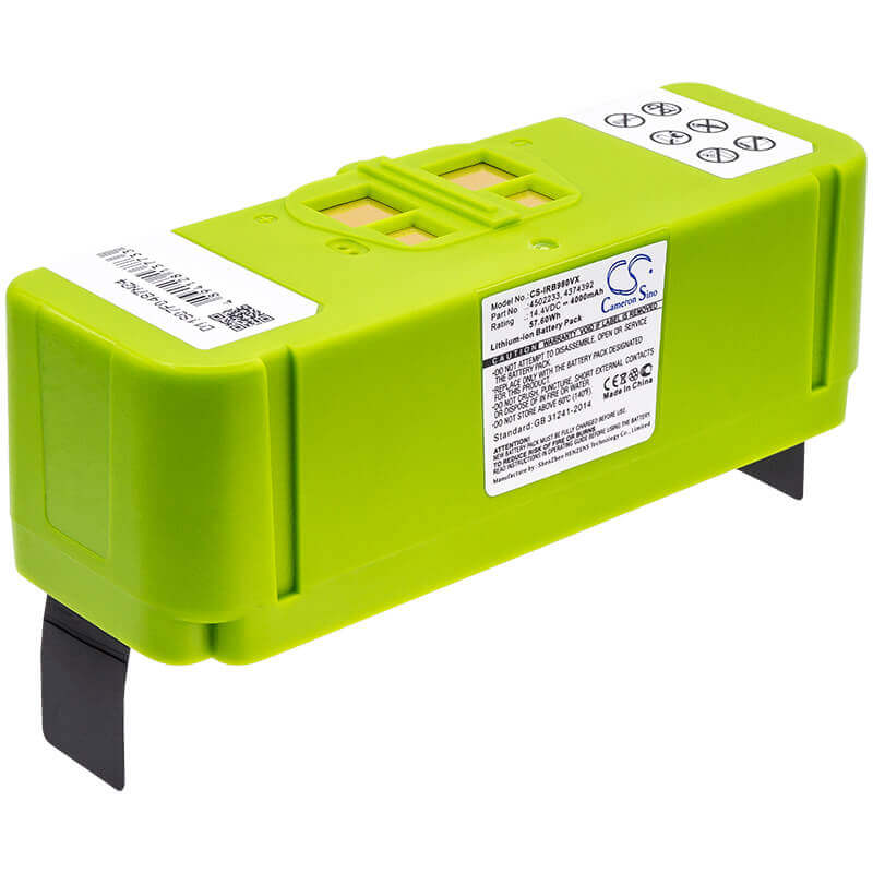 14.4V, Li-ion, 4000mAh, Vacuum battery fits Irobot, Roomba 614, Roomba 615, Roomba 640, 57.60Wh Vacuum Cameron Sino Technology Limited
