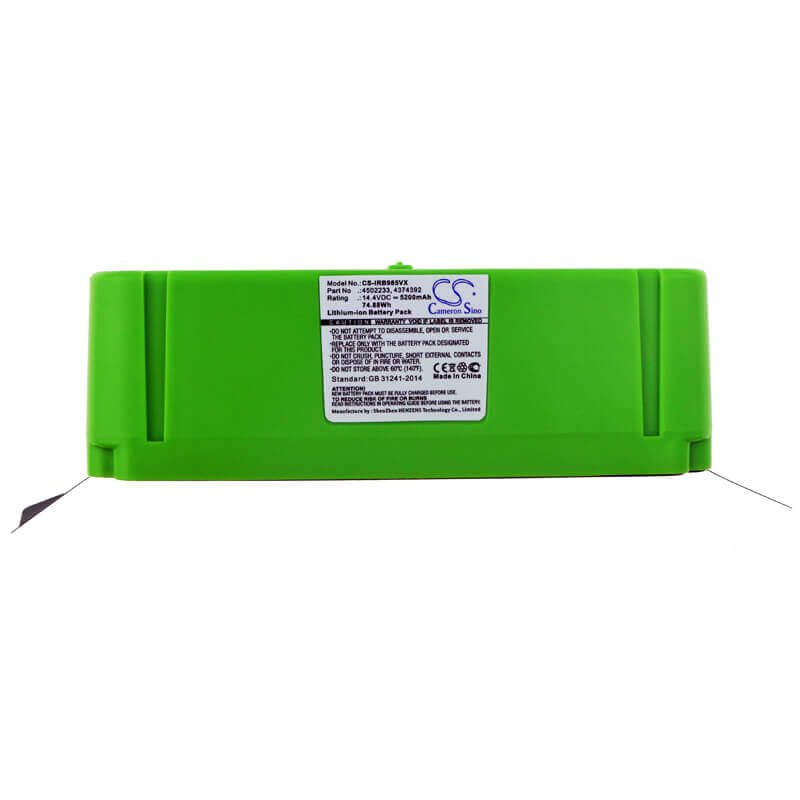 Vacuum battery For Irobot, Roomba 614, Roomba 615, Roomba 640 14.4v, 5200mah - 74.88wh Vacuum Cameron Sino Technology Limited