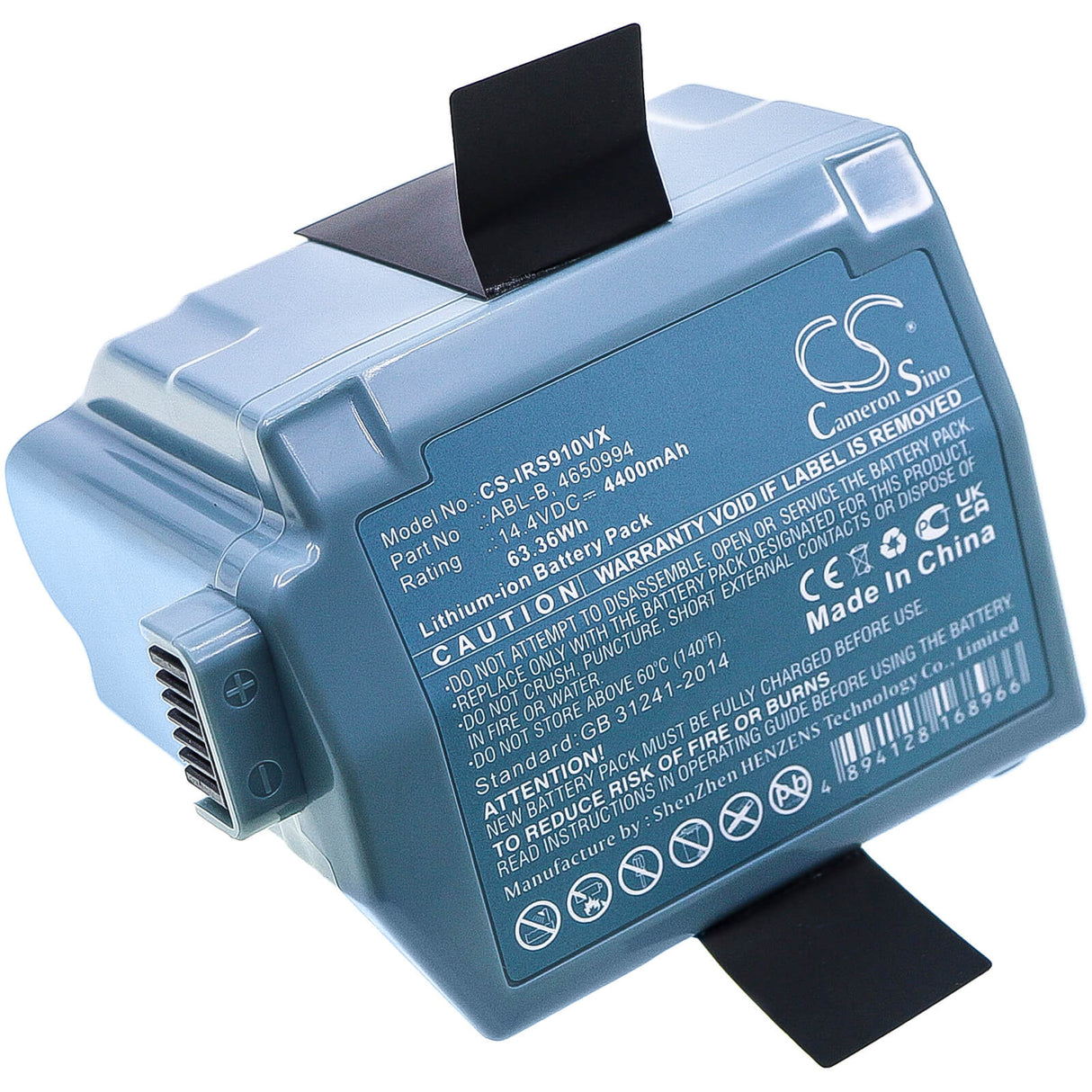 14.4V, Li-ion, 4400mAh, Vacuum battery fits Irobot, Roomba S9, Roomba S9+, S955020, 63.36Wh Vacuum Cameron Sino Technology Limited