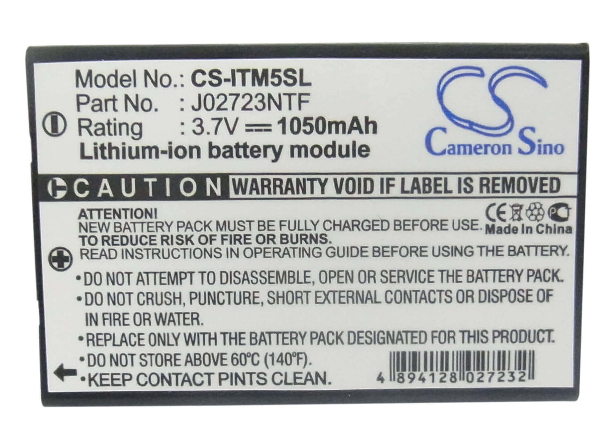 3,7V, Li-ion, 1050mAh, batterie GPS compatible avec I-blue, I.trek, M5, M5 Bt Gps, 3,89Wh GPS, Navigator Cameron Sino Technology Limited