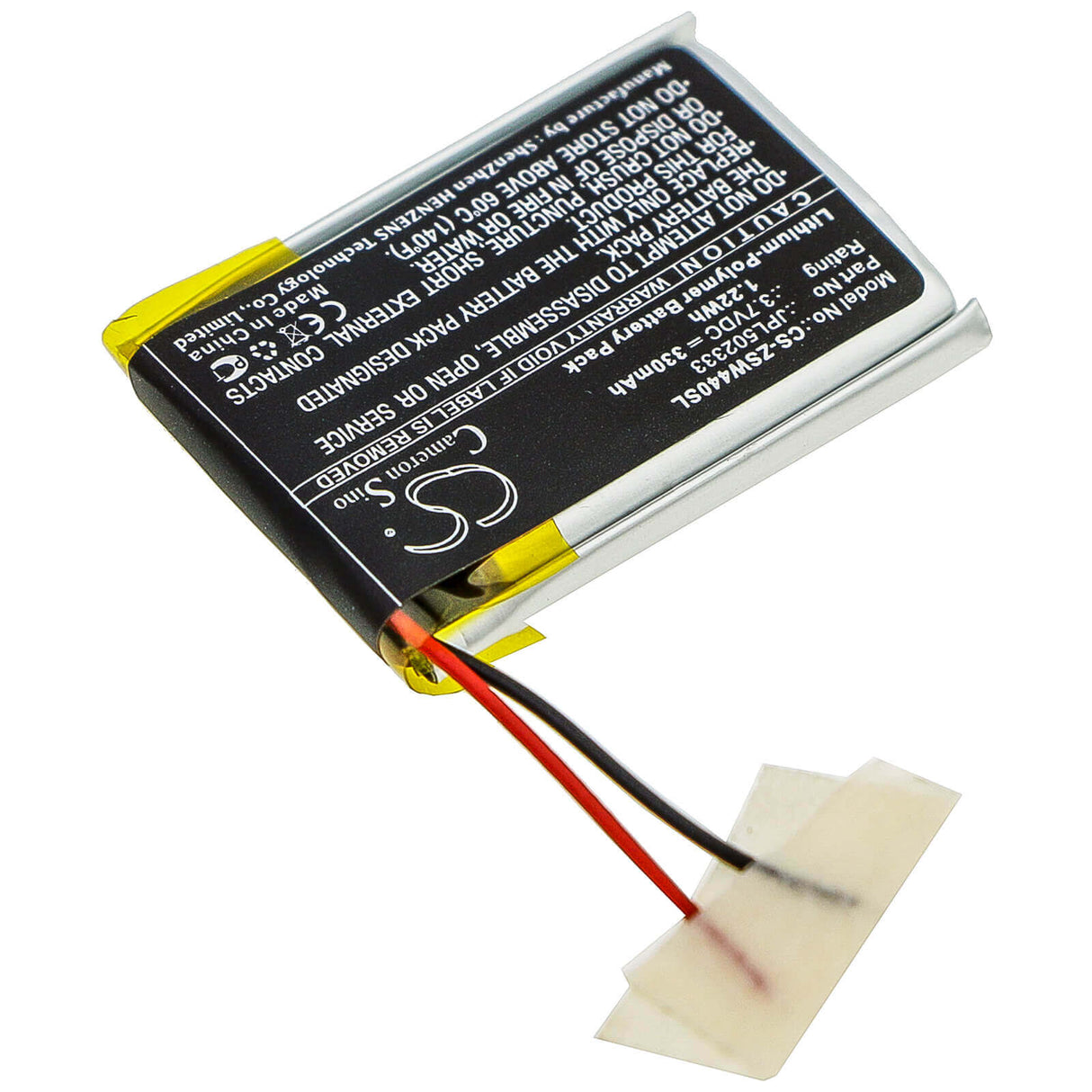 3,7V, Li-Polymer, 330mAh, batterie GPS adaptée à Izzo, Jpl502333, A44040, Swami Voice Clip, 1,22Wh GPS, Navigator Cameron Sino Technology Limited