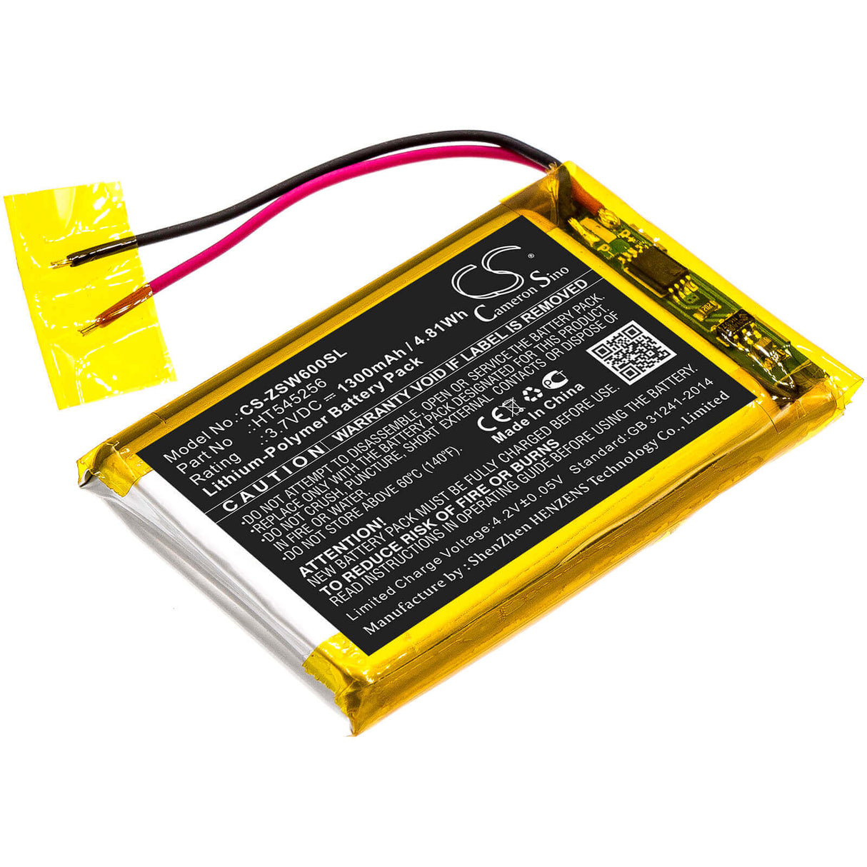 3,7V, Li-Polymer, 1300mAh, batterie GPS s'adapte à Izzo, Ht545256, Swami 6000, 4,81Wh GPS, Navigator Cameron Sino Technology Limited