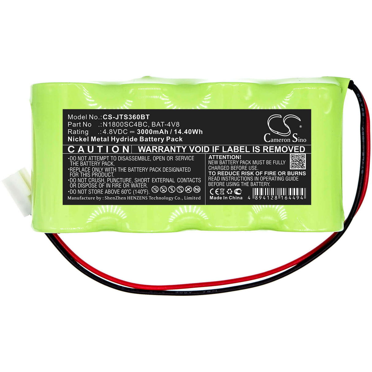 Ni-MH, Alarm Battery For Jablotron, Os-360a, Os-365a 4.8v, 3000mah - 14.40wh Alarm System Cameron Sino Technology Limited