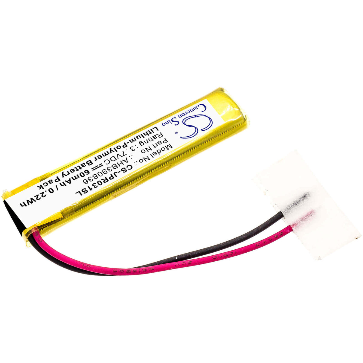 3.7V, Li-Polymer, 60mAh, Headset battery fits Plantronics, Jabra, Ahb390836, 100-55400000-02, 100-55400000-60, 0.22Wh Wireless Headset Cameron Sino Technology Limited