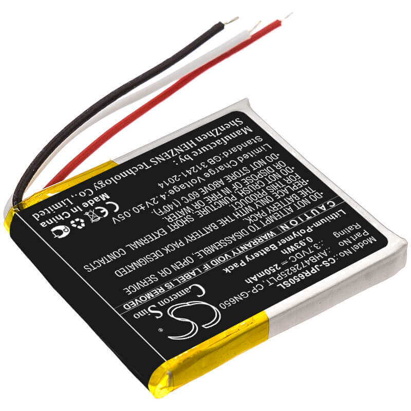 3.7V, Li-Polymer, 250mAh, Headset battery fits Jabra, Ahb472625plt, Evolve 65, Evolve 80, 0.93Wh Wireless Headset Cameron Sino Technology Limited