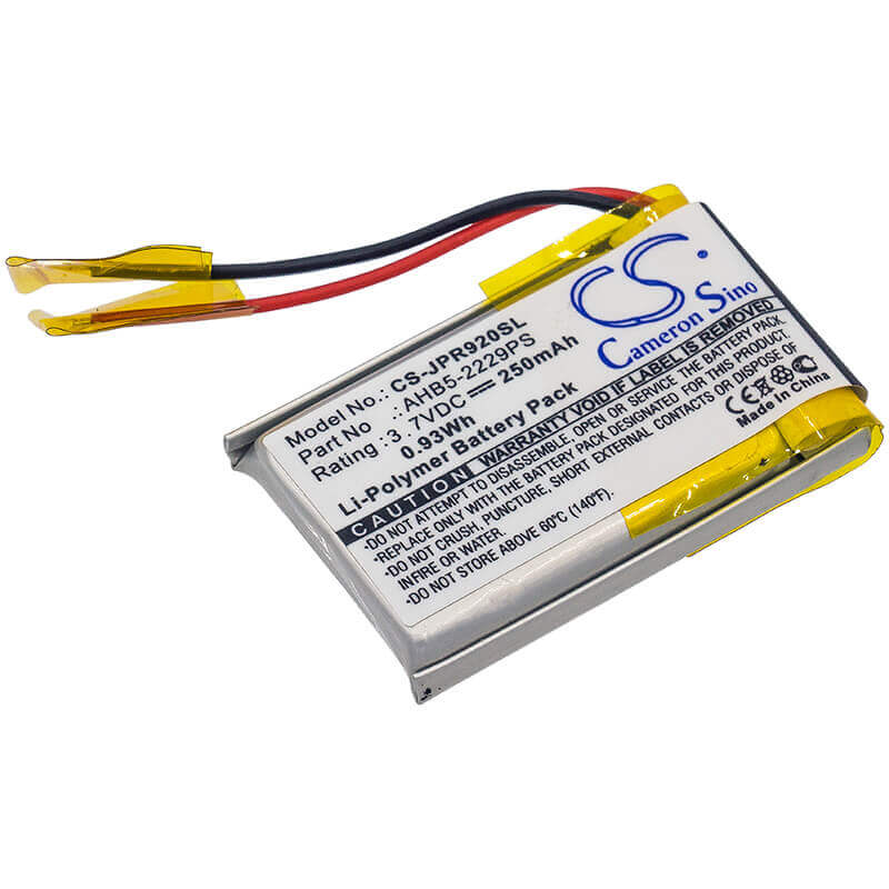 3.7V, Li-Polymer, 250mAh, Headset battery fits Jabra, Ahb5-2229ps, Pro 900, Pro 920, 0.93Wh Wireless Headset Cameron Sino Technology Limited