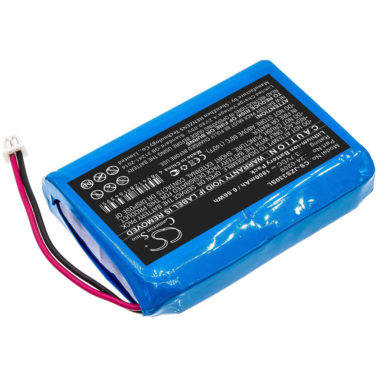 3.7V, Li-ion, 1800mAh, Smart Home battery fits Jandy, 24-0209, Zodiac E33 Eos Wireless Remote, 6.66Wh Smart Home Cameron Sino Technology Limited