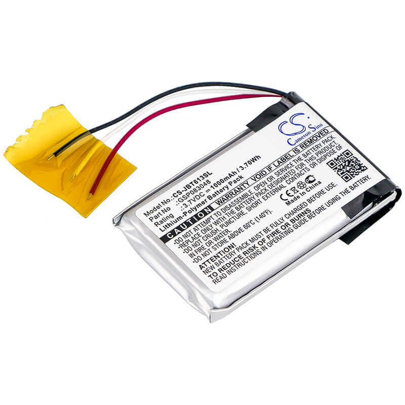 3,7V, Li-Polymère, 1000mAh, Batterie de haut-parleur compatible avec Jbl, 6132a-jbltrip, Trip, 3,70Wh Haut-parleur Cameron Sino Technology Limited