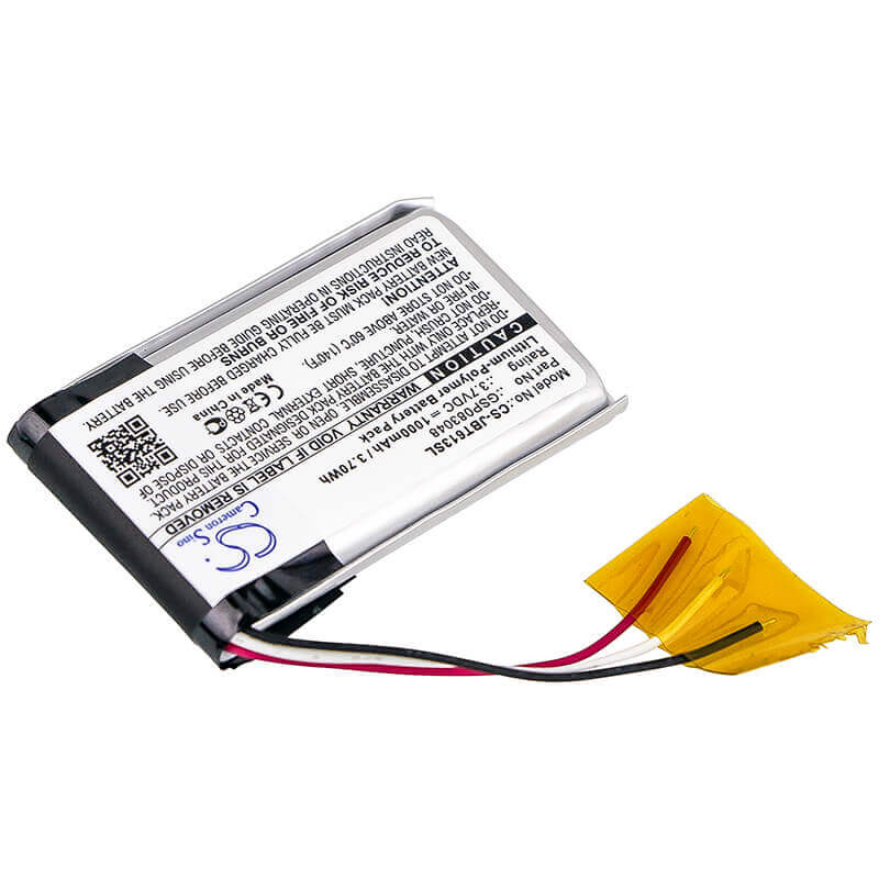 3,7V, Li-Polymère, 1000mAh, Batterie de haut-parleur compatible avec Jbl, 6132a-jbltrip, Trip, 3,70Wh Haut-parleur Cameron Sino Technology Limited