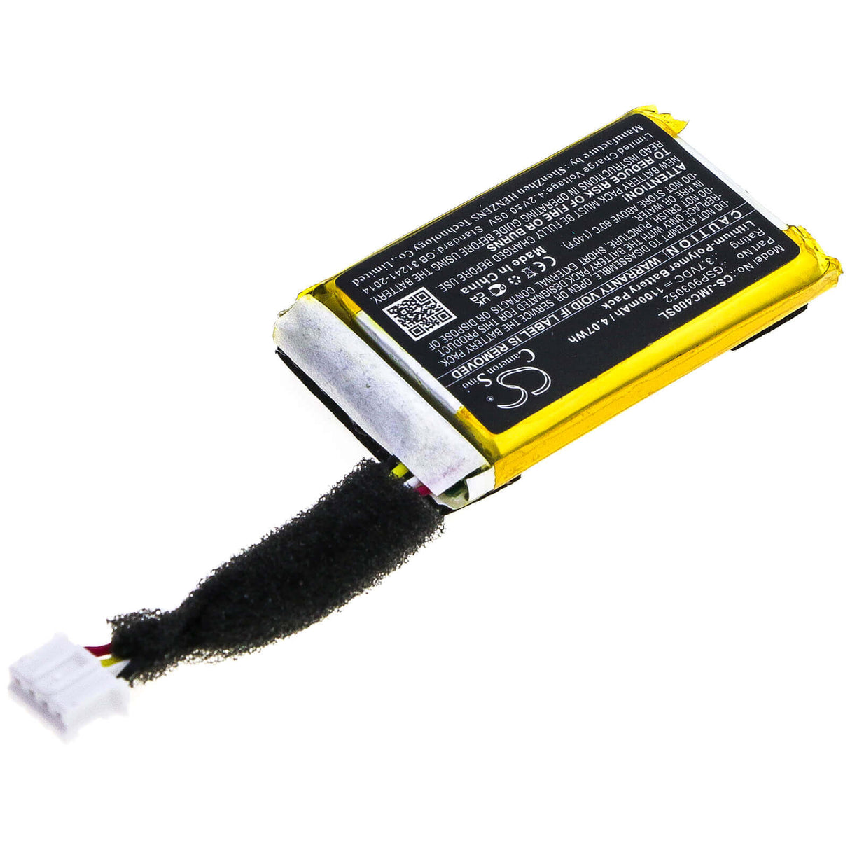 3.7V, Li-Polymer, 1100mAh, Speaker battery fits Jbl, An0402-jk0009880, Clip 4, 4.07Wh Speaker Cameron Sino Technology Limited