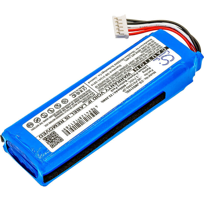 3.7V, Li-Polymer, 6000mAh, Speaker battery fits Jbl, Charge 2 Plus, Charge 2+, 22.20Wh Speaker Cameron Sino Technology Limited