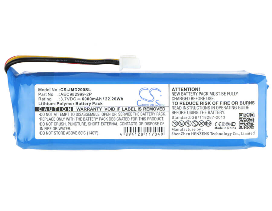 3.7V, Li-Polymer, 6000mAh, Speaker battery fits Jbl, Charge, 22.20Wh Speaker Cameron Sino Technology Limited