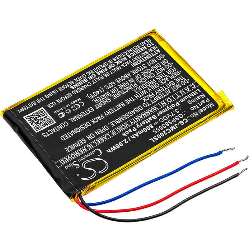3,7V, Li-Polymère, 800mAh, Batterie de haut-parleur compatible avec Jbl, Clip 2, Clip 2 An, 2,96Wh Haut-parleur Cameron Sino Technology Limited