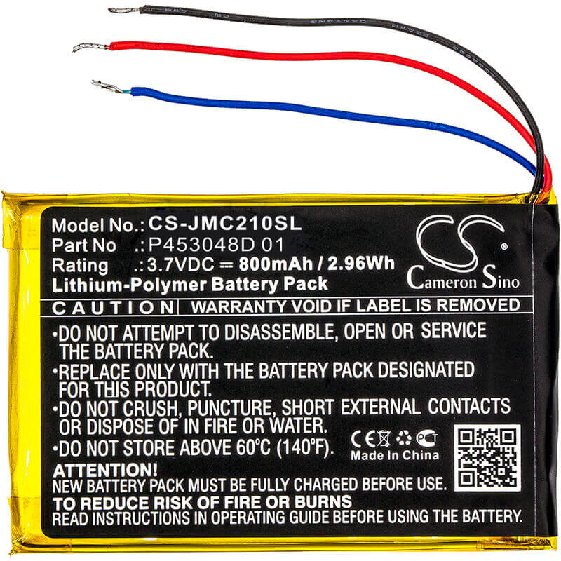3.7V, Li-Polymer, 800mAh, Speaker battery fits Jbl, Clip 2 Special Edition, 2.96Wh Speaker Cameron Sino Technology Limited