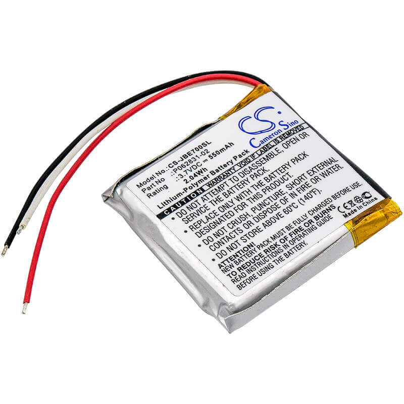 3.7V, Li-Polymer, 550mAh, Headset battery fits Jbl, P062831-02, Everest 300, Everest 310, 2.04Wh Wireless Headset Cameron Sino Technology Limited