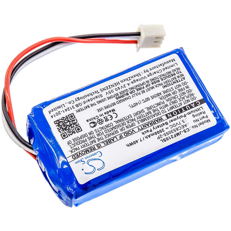 3,7V, Li-Polymère, 2000mAh, Batterie de haut-parleur compatible avec Jbl, Flip 2 (2013), Flip Ii (2013), 7,40Wh Haut-parleur Cameron Sino Technology Limited
