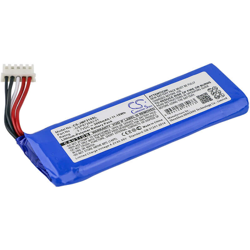 3.7V, Li-Polymer, 3000mAh, Speaker battery fits Jbl, Flip 4, Flip 4 Special Edition, 11.10Wh Speaker Cameron Sino Technology Limited