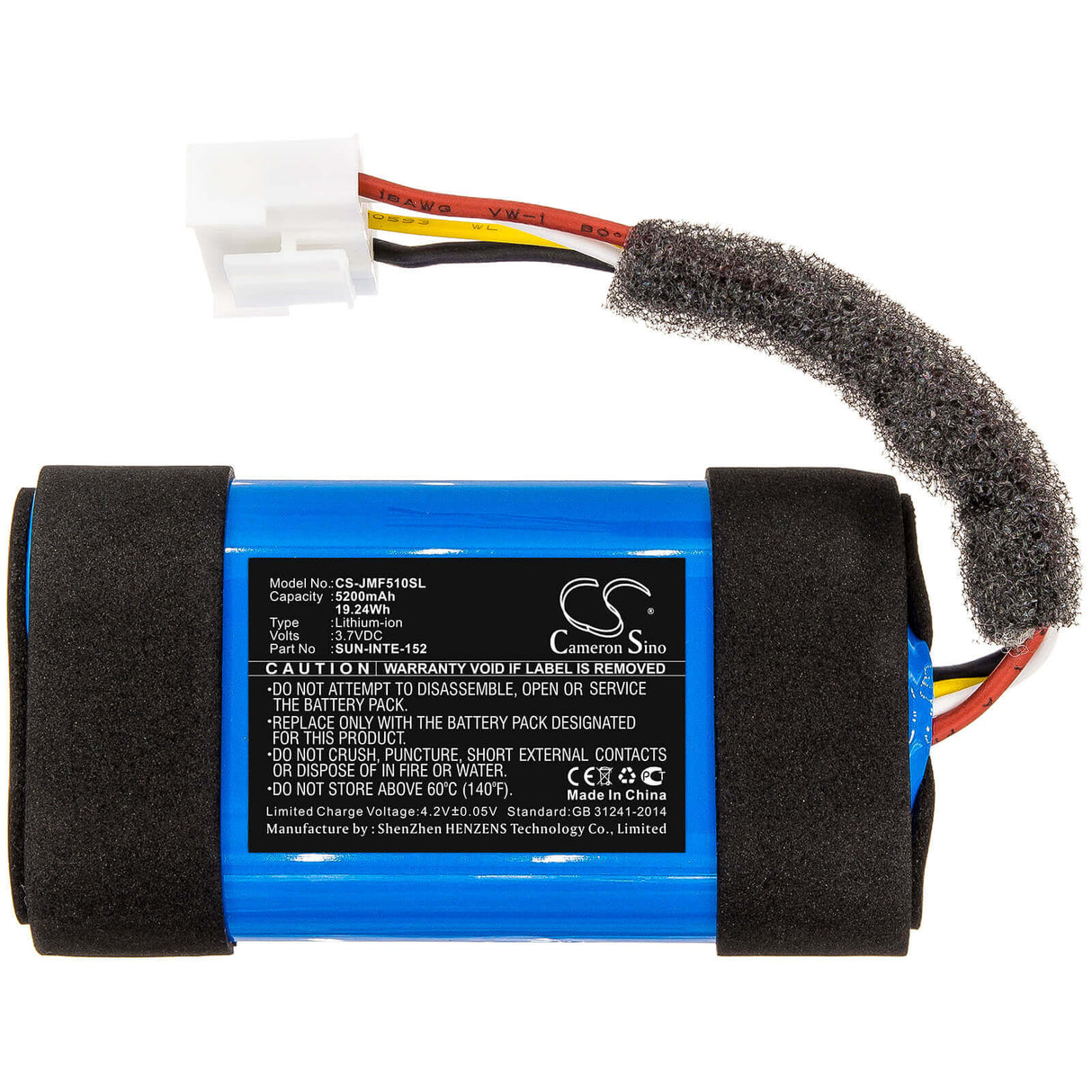 3.7V, Li-ion, 5200mAh, Speaker battery fits Jbl, Flip 5 Eco, Flip 5 Ocean, 19.24Wh Speaker Cameron Sino Technology Limited