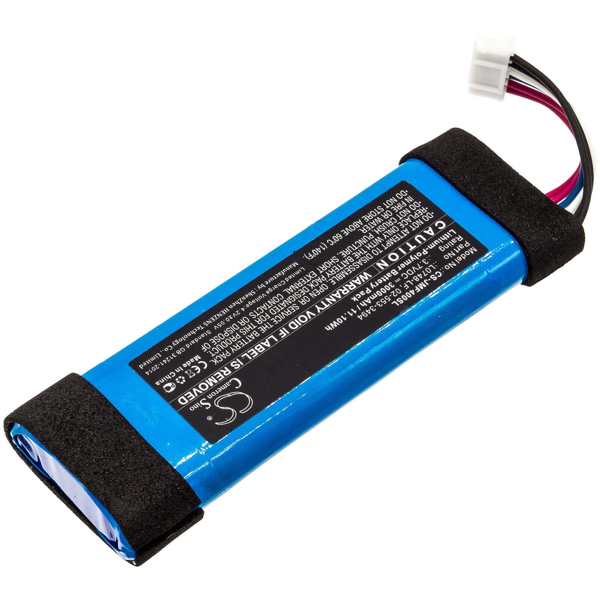 3.7V, Li-Polymer, 3000mAh, Speaker battery fits Jbl, Flip 3 Se, Flip 3 Stealth Edition, 11.10Wh Speaker Cameron Sino Technology Limited