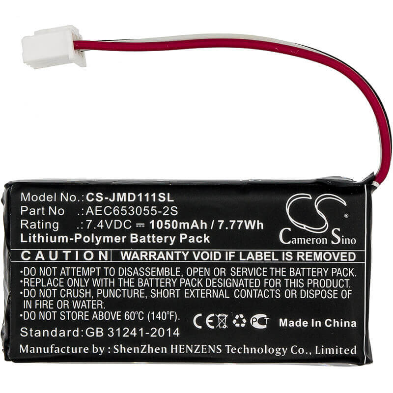 7.4V, Li-Polymer, 1050mAh, batterie de haut-parleur compatible avec Jbl, Flip, 7.77Wh Speaker Cameron Sino Technology Limited