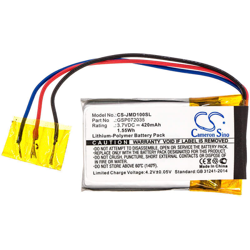 3.7V, Li-Polymer, 420mAh, Speaker battery fits Jbl, Go Ff, Jbl Go, 1.55Wh Speaker Cameron Sino Technology Limited