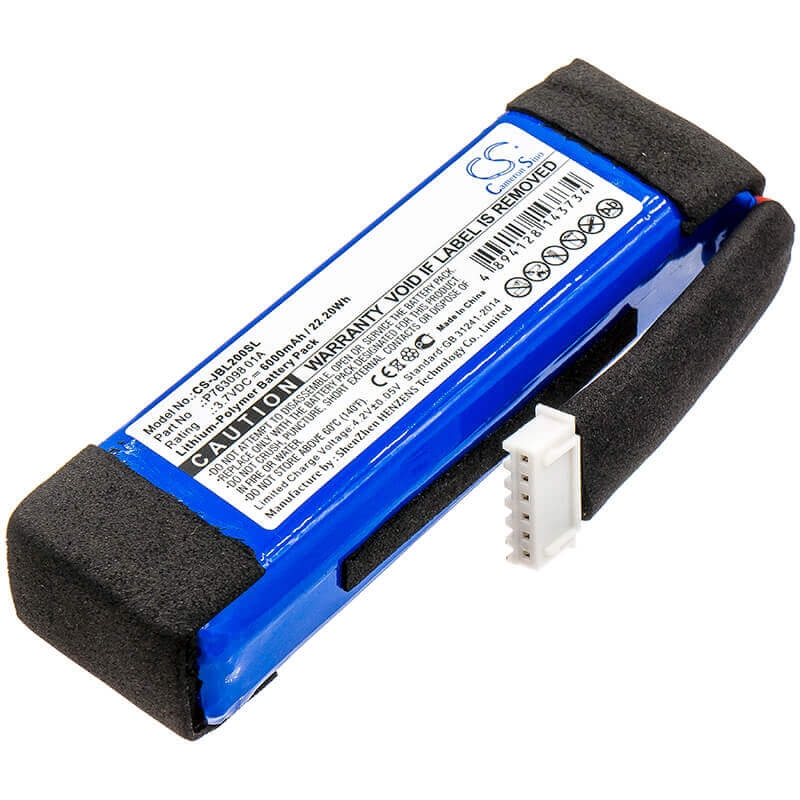 3.7V, Li-Polymer, 6000mAh, Speaker battery fits Jbl, Link 20, 22.20Wh Speaker Cameron Sino Technology Limited