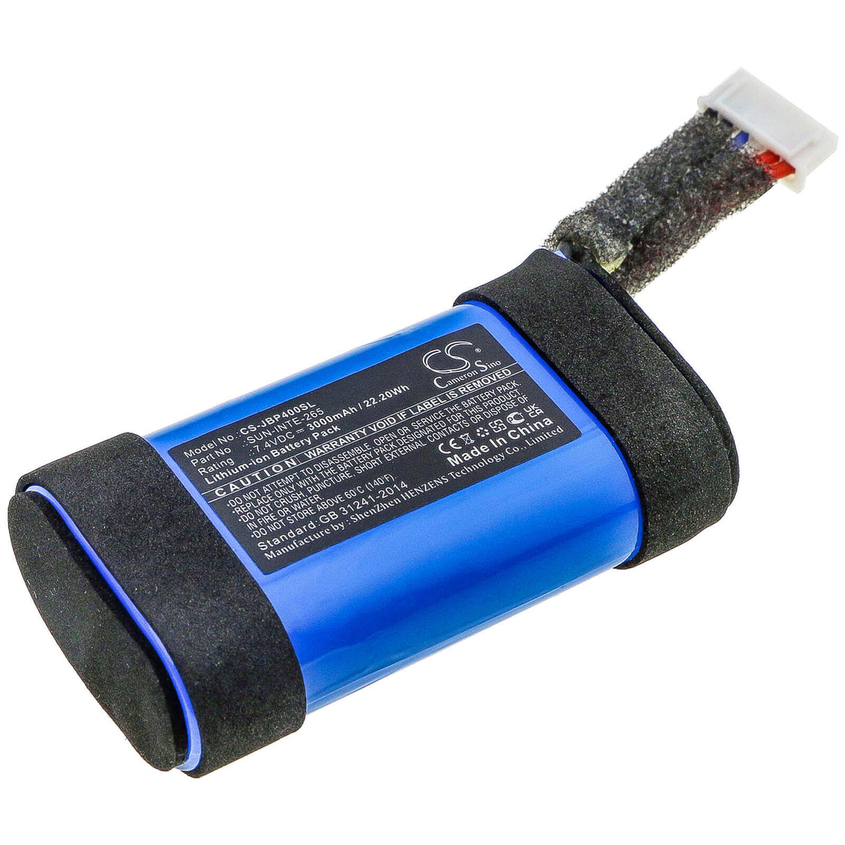 7.4V, Li-ion, 3000mAh, Batterie de haut-parleur compatible avec Jbl, Partybox On-the-go, 22.20Wh Speaker Cameron Sino Technology Limited