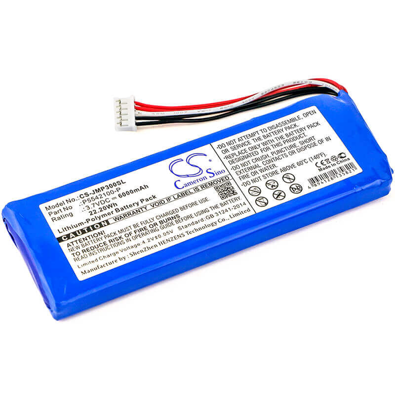 3.7V, Li-Polymer, 6000mAh, Speaker battery fits Jbl, 2017dj1714, Apjblpuese3, 22.20Wh Speaker Cameron Sino Technology Limited