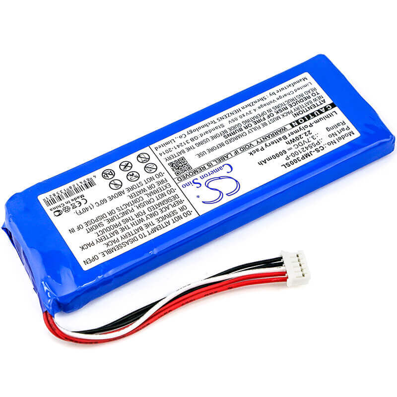 3.7V, Li-Polymer, 6000mAh, Speaker battery fits Jbl, 2017dj1714, Apjblpuese3, 22.20Wh Speaker Cameron Sino Technology Limited