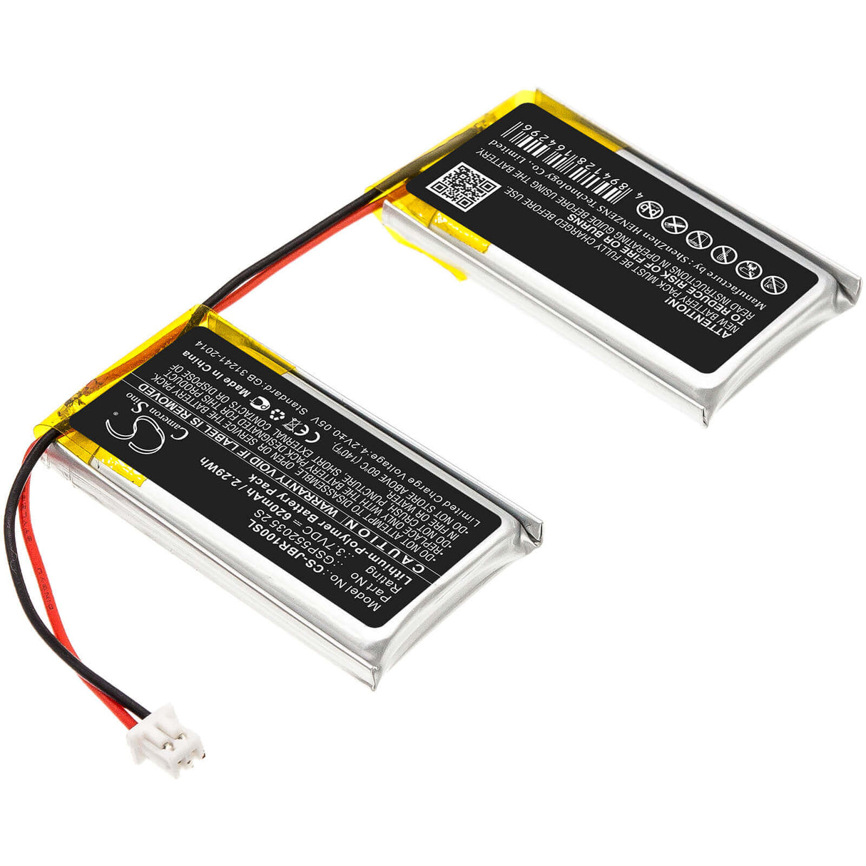 3.7V, Li-Polymer, 620mAh, Speaker battery fits Jbl, Rock, 2.29Wh Speaker Cameron Sino Technology Limited