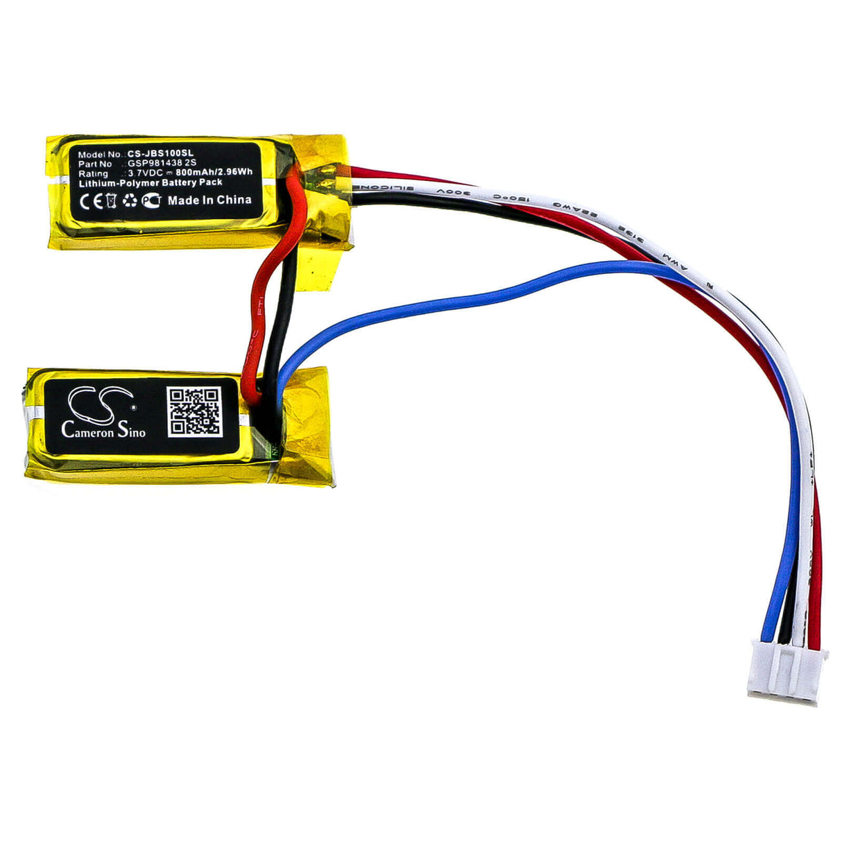 3.7V, Li-Polymer, 800mAh, Speaker battery fits Jbl, Soundgear, 2.96Wh Speaker Cameron Sino Technology Limited