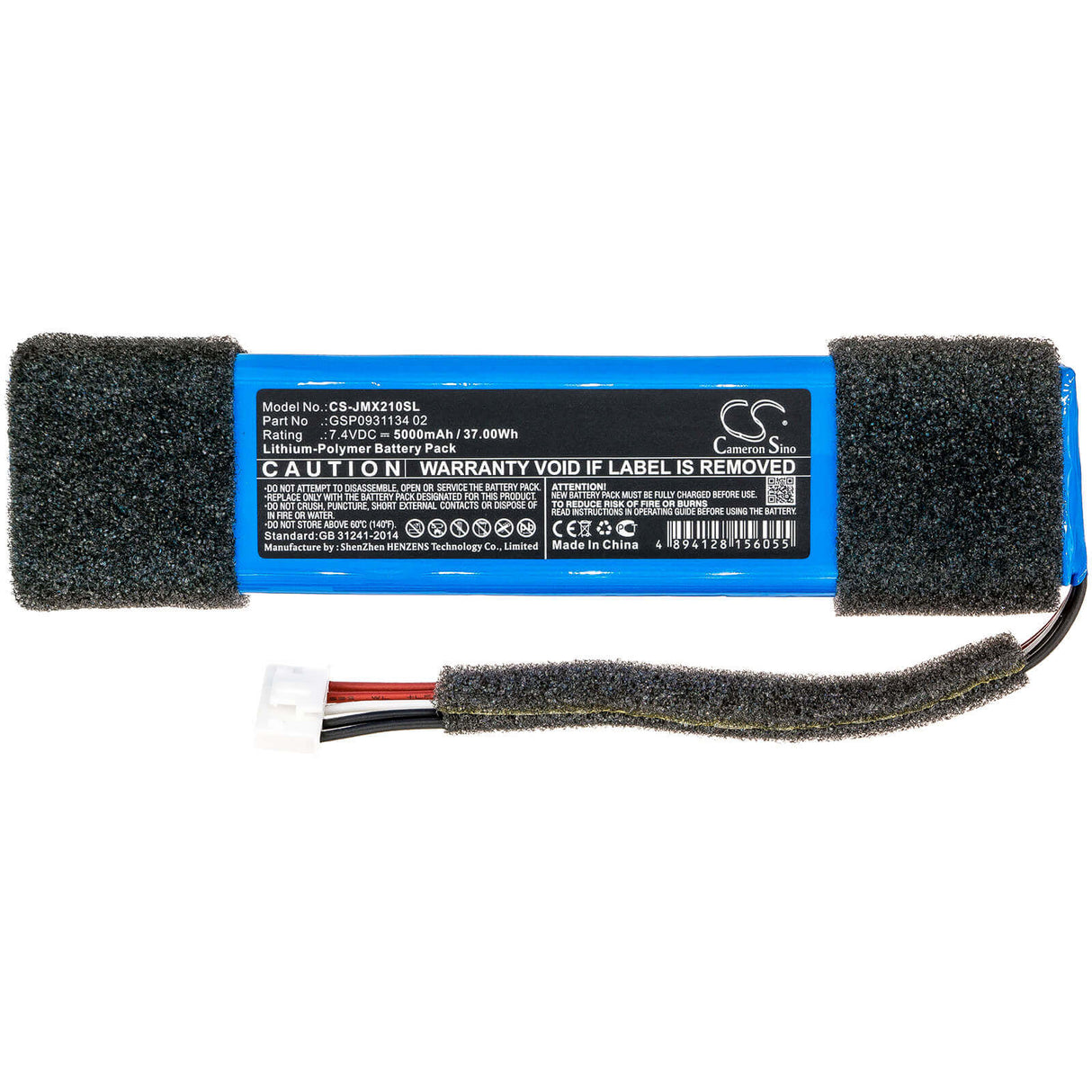 7.4V, Li-Polymer, 5000mAh, Speaker battery fits Jbl, Xtreme Splashproof, 37.00Wh Speaker Cameron Sino Technology Limited