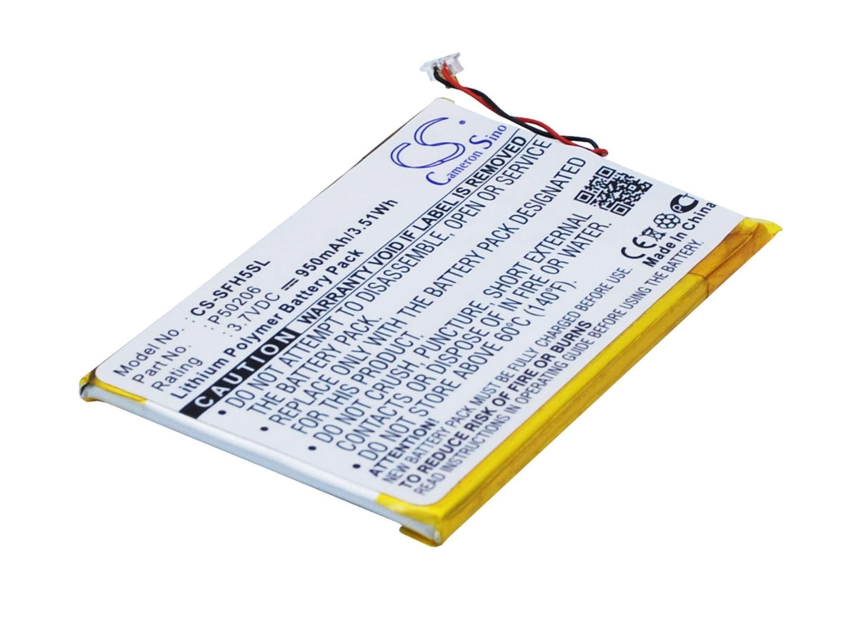 3.7V, Li-Polymer, 950mAh, Media Player battery fits Jnc, P50206, Ssf-h5, 3.52Wh Media Player Cameron Sino Technology Limited