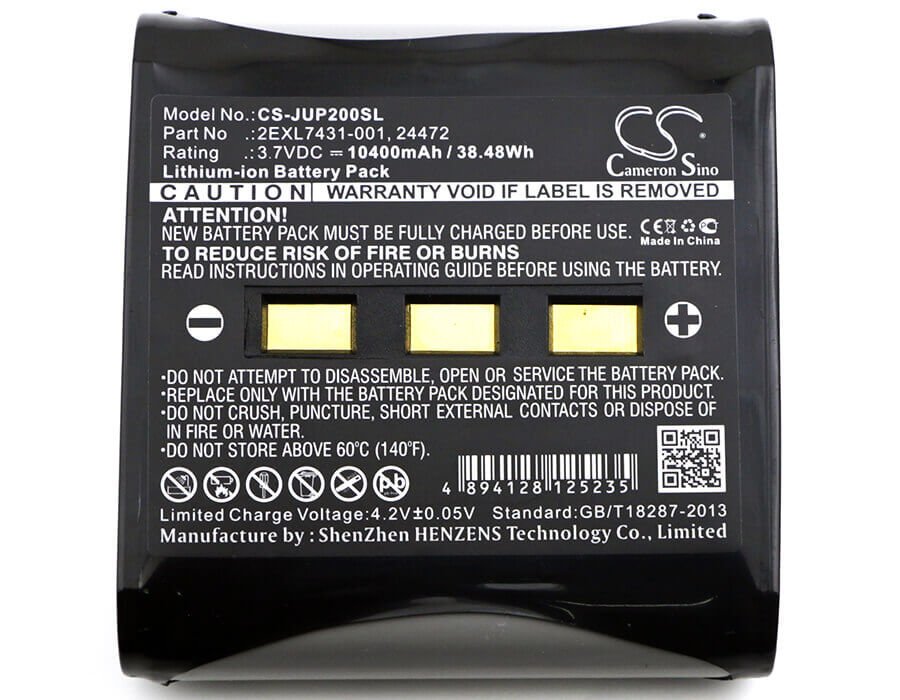 3,7V, Li-ion, 10400mAh, Batterie d'équipement compatible avec Carlson, Sokkia, Juniper, 1003778-01, Mini 2, Surveyor 2, 38,48Wh Équipement, Enquête, Test Cameron Sino Technology Limited