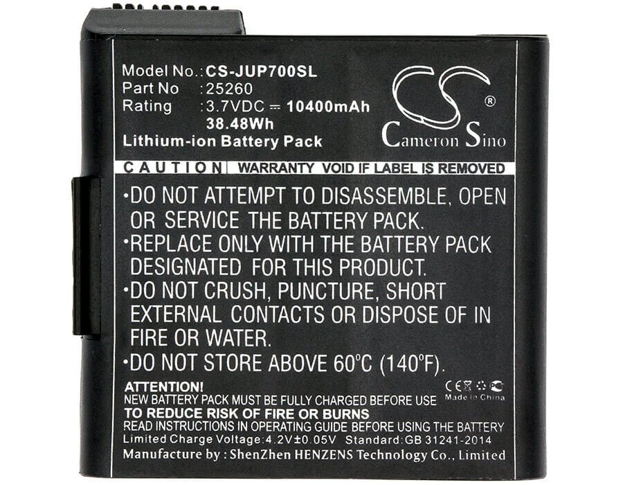 3.7V, Li-ion, 10400mAh, Equipment battery fits Juniper, 25260, 7" Mesa 2, Mesa 2, 38.48Wh Equipment, Survey, Test Cameron Sino Technology Limited