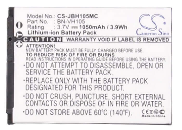 3.7V, Li-ion, 1050mAh, Camera battery fits Jvc, Bn-vh105, Adixxion, Adixxion Action, 3.885Wh Camera Cameron Sino Technology Limited (Camera)