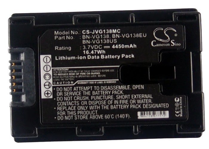 3.7V, Li-ion, 4450mAh, Camera battery fits Jvc, Bn-vg138, Gz-e10, Gz-e100, 16.465Wh Camera Cameron Sino Technology Limited (Camera)