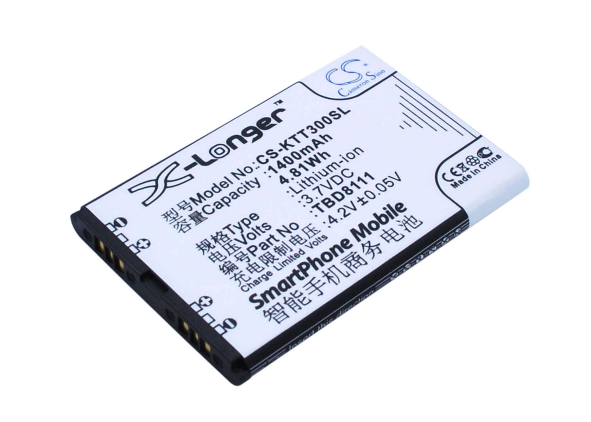 3.7V, Li-ion, 1400mAh, SmartPhone battery fits K-touch, Tbd8111, D5800, E339, 5.18Wh Mobile, SmartPhone Cameron Sino Technology Limited (Suspended)