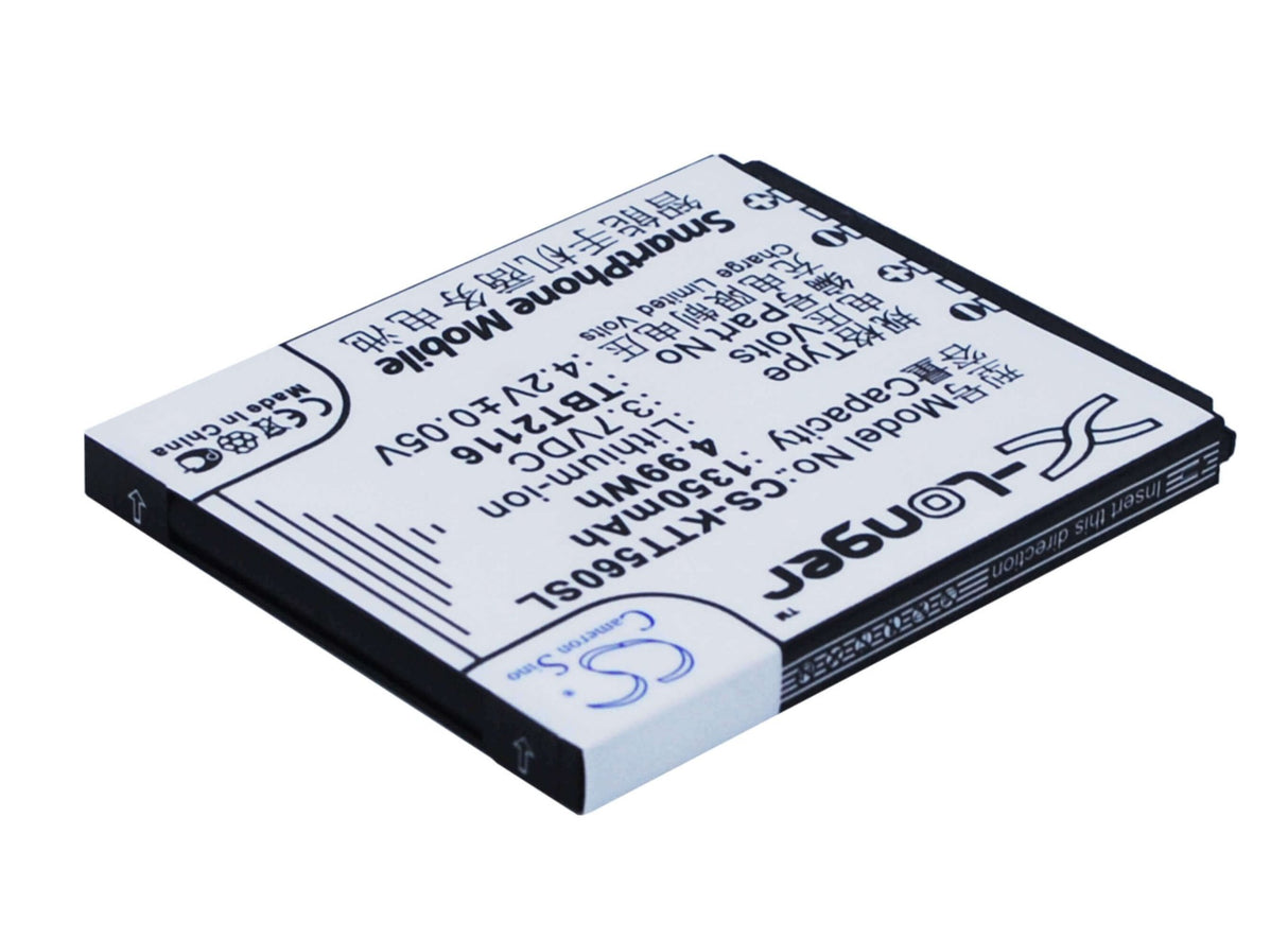 3.7V, Li-ion, 1350mAh, SmartPhone battery fits K-touch, Tbt2116, A788, D99, 5Wh Mobile, SmartPhone Cameron Sino Technology Limited (Suspended)