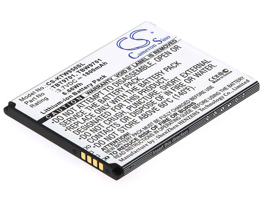 3.7V, Li-ion, 1800mAh, SmartPhone battery fits K-touch, Tbt9701, E80, E88, 6.66Wh Mobile, SmartPhone Cameron Sino Technology Limited (Smartphone)