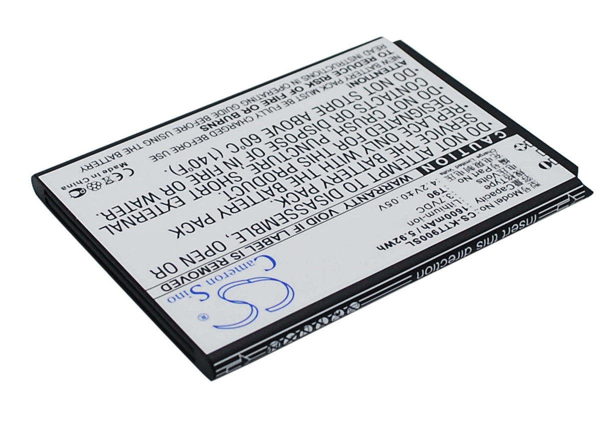 3.7V, Li-ion, 1600mAh, SmartPhone battery fits K-touch, T90, T90, 5.92Wh Mobile, SmartPhone Cameron Sino Technology Limited (Suspended)