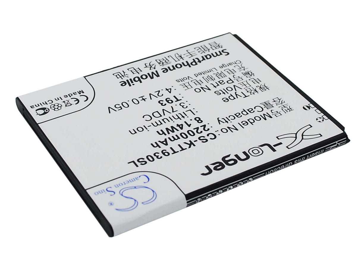 3.7V, Li-ion, 2200mAh, SmartPhone battery fits K-touch, T93, T93, 8.14Wh Mobile, SmartPhone Cameron Sino Technology Limited (Smartphone)