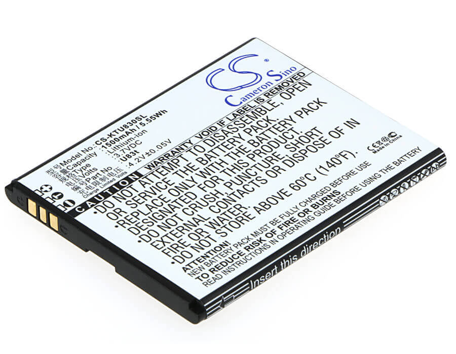 3.7V, Li-ion, 1500mAh, batterie de smartphone compatible avec K-touch, U83t, U83t, 5.55Wh Mobile, Smartphone Cameron Sino Technology Limited (Smartphone)