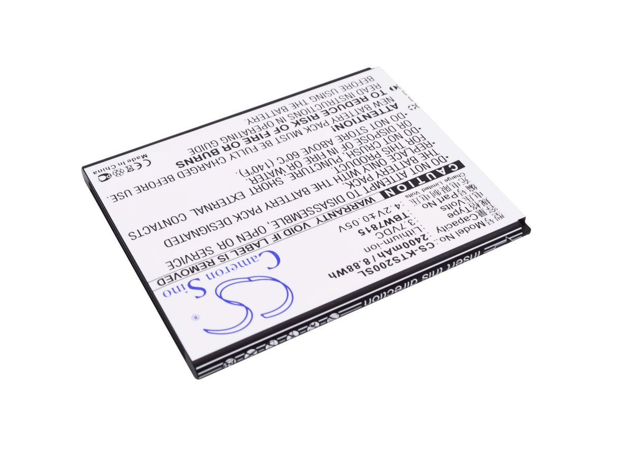 3.7V, Li-ion, 2400mAh, batterie de smartphone compatible K-touch, Tbw7815, S2, V5, 8.88Wh Mobile, Smartphone Cameron Sino Technology Limited (Smartphone)