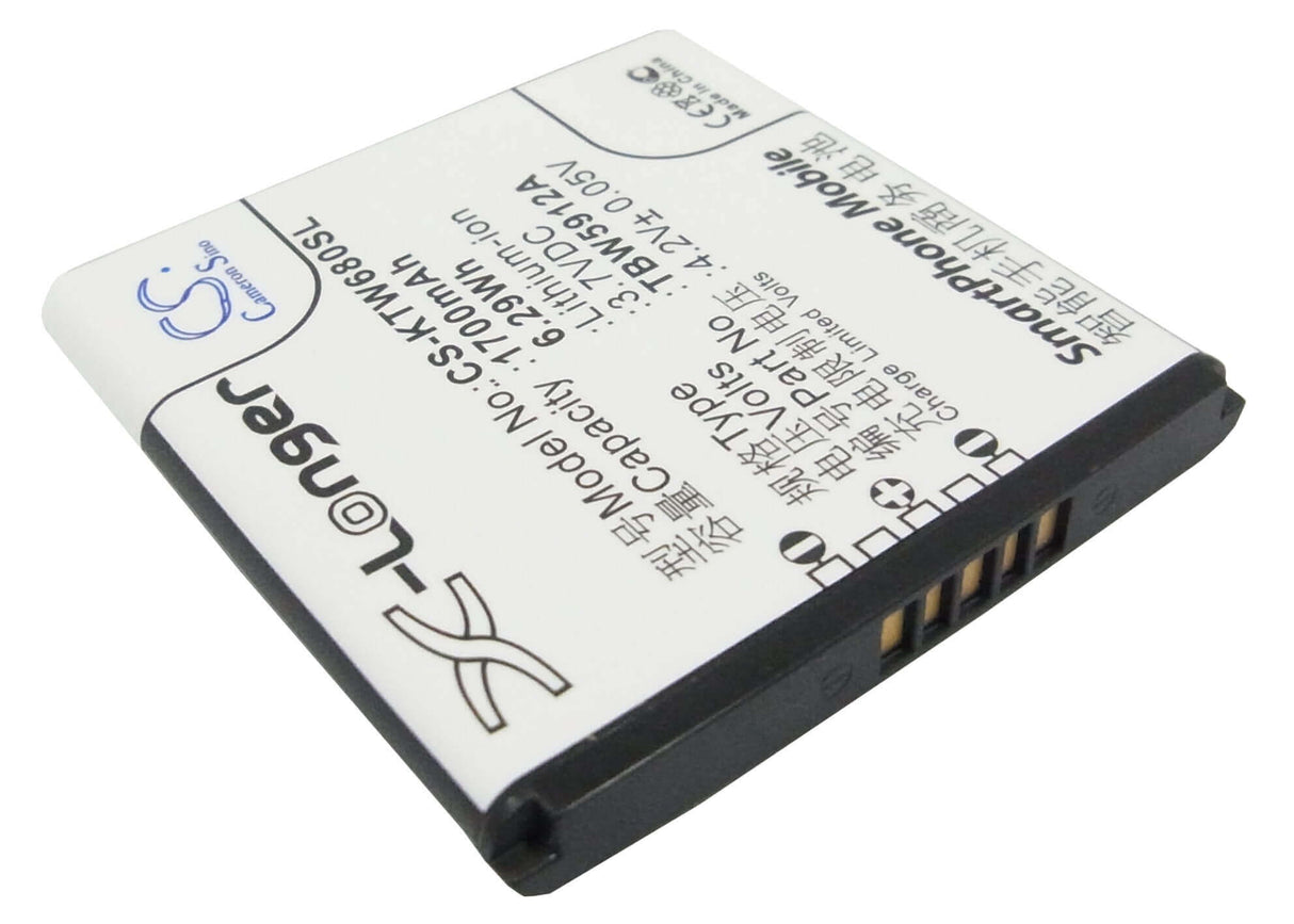 3,7V, Li-ion, 1700mAh, batterie de smartphone compatible K-touch, Tbw5912a, W608, W680, 6,29Wh Mobile, Smartphone Cameron Sino Technology Limited (Smartphone)