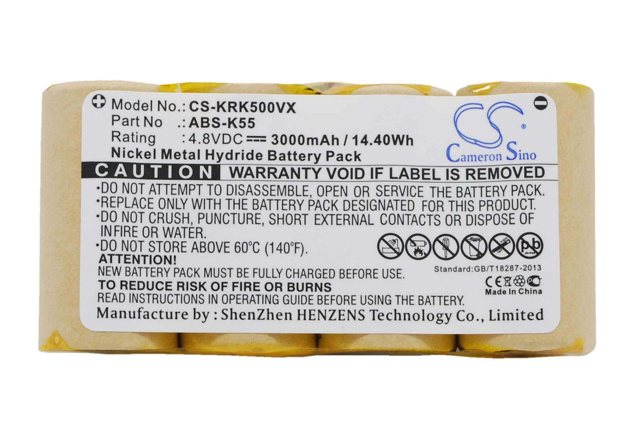 4.8V, Ni-MH, 3000mAh, Vacuum battery fits Karcher, 1.258-116.0, 1.258-409.0, 50 Display 35, 14.40Wh Vacuum Cameron Sino Technology Limited